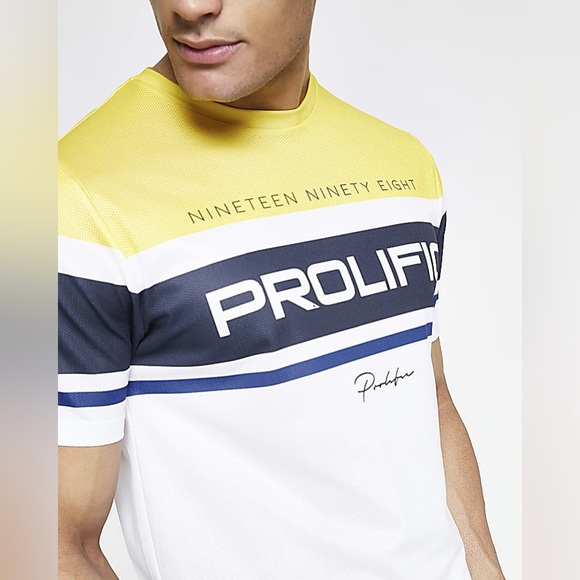 River Island Men's Multicolor 'Prolific' Mesh Slim Fit T-Shirt - Picture 2 of 5